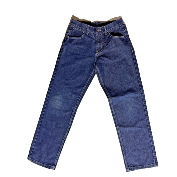 Denim & Cloth Y2K Jeans Womens 28 Straight Leg Brown Leather Crazy Back Hit - Picture 3 of 7